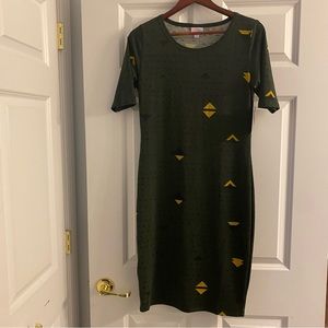 NWT LuLaRoe Julia Dress Dark Green Size Small